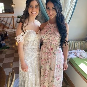 Maxi pink floral dress